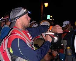 Photo of Greg Burger at start of 2007 Leadville 100.