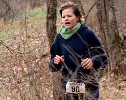 Photo of Lori Lange at the Clinton Cross Country Challenge.