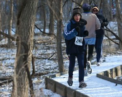 photo of Constance Tieghi on the trail at the Buffalo Run on Feb 3rd, 2007