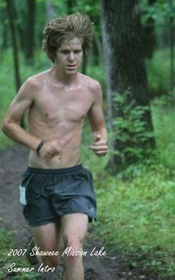 Photo of Matt Riley at the Shawnee Mission Park 10K Trail Race.