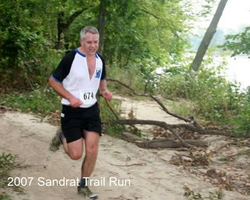 Photo of Mike Eglinski at the  Sandrat Trail Run.