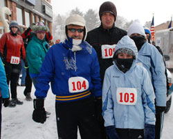 Photo of the Meyers Family and Cameron Chase in the U P for a 5K race,