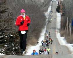 Photo on the Urish Hill at Topeka-Auburn Half Marathon.