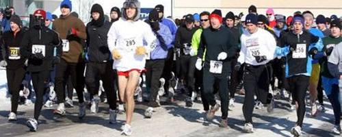 Photo of the start of the Topeka to Auburn Race.