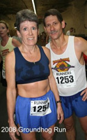 Photo of Marla and Brad RHoden at the Groundhog Run.