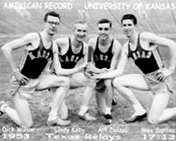 Photo of the 1953 world record 4 mile relay team.