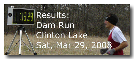Results of the 2008 Dam Run at CLinton Lake.