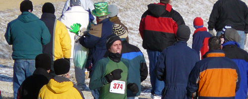 Photo of Scott MvVey at the finish.