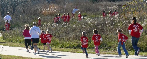 Photo of the Kansas Kids Mile at the Clinton Lake Softball Complex.