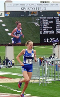 Rebekah Stowe on KU's winning women's distance medley team.