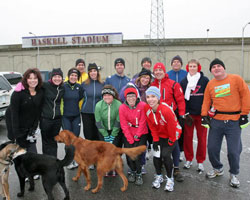 Photo of Jon King's group run from Haskell on Dec 31.