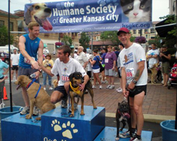 Photo of Spanl and Keith Dowell from the June 13th Dog n Jog 2 Mile.