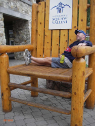 Greg Burger resting before the start of the Western States 100.