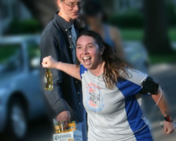 Photo of the beer grab at the Cinco de Mayo run put on by the Kansas City Track Club.