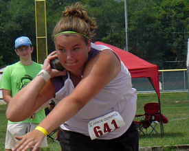 Photo from the girls shot put event.