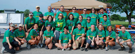 Photo of the Lawrence Trail Hawks at their aid station.