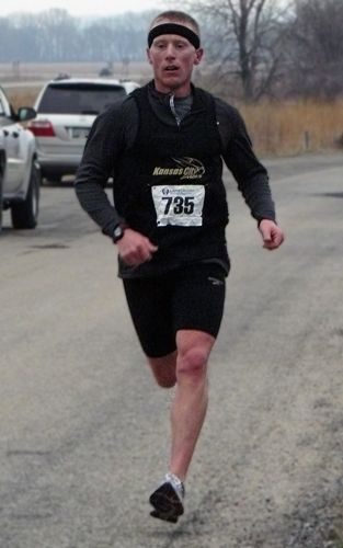 Tim Tesla was the men's 12K winner at the Dam Run.