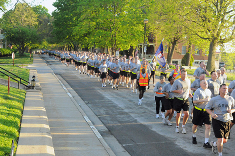 Photo of formation run at Ft Leavenworth on May 6, 2011.