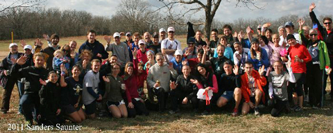 Group photo of everyone at the 2011 Sanders Saunter trail run.