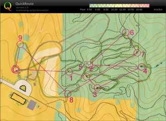 Orienteering map used by Mike Eglinski at the Ruth Stocksdale Park meet.