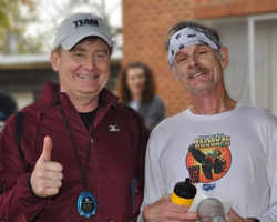 Photo of Ben Holmes and Gary Henry at the Lake Perry Rocks trail races on Oct 22nd.