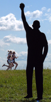 Photo of the Bob Timmons silhouette at Rim Rock Farm.