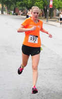 Sarah Starks, Lawrence, KS, was the first female in the Tiblow Trot 5 Mile.