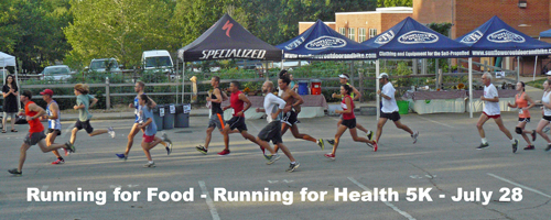Photo of the start from the Running for Food, Running for Health 5K, on Say, July 28, 2012.