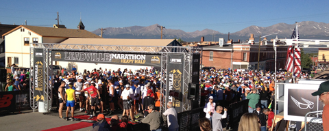 Photo of the Leadville Marathon start.