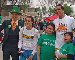 Photo of BJ Taylor, Olga Garcia and Denny Gayton at the Dash for diabetes 5K in Kansas City, Missouri.