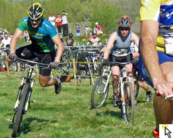 Photo at the bike pit exchange at the Saturday, March 25 God's Country Duathlon.