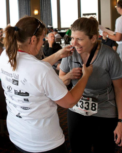 Photo of Brenda Harrington, 1st female at the Tower Run.