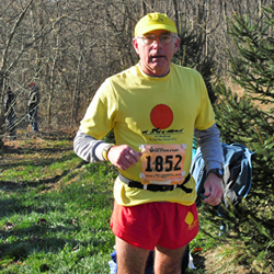 Photo of Dick Lipsey at the Nov 17, 012 JFK 50 Mile Trail Run.