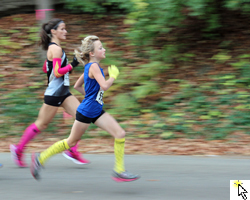 Photo of Audrey Smith in stride at the Cliff Hanger 5K.