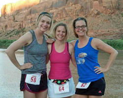 Photo from the Thela and Louise Half Marathon with Julie Loats, Tesa Green and LaRisa Chambers-Lochner.
