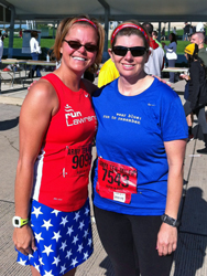 Photo of LaRisa Chambers-Lochner and Brenda Harrinton at the Amry 10 Mile in Washington DC.