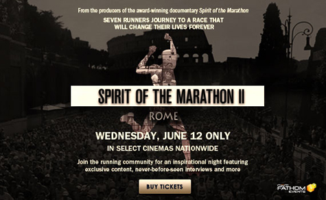 Ad for Movie: Spirit of the Marathon 2 on June 12th.