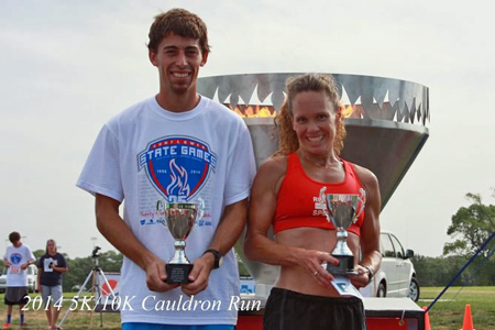 Photo of the 5K winners at the Sunflower Stage Games Cauldron Run.
