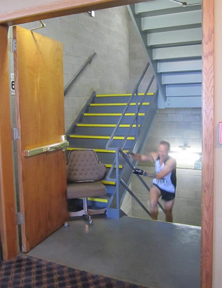 Photo of Keith Dowell at the Topeka Tower Stair Race on November 8, 2014.