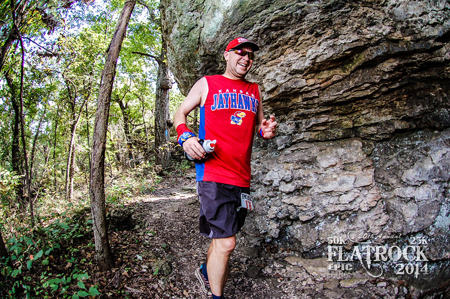 Photo of Greg Burger at the 2014 Flat Rock 50K in Independence, KS.