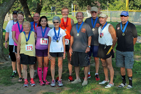 Medal winners from the Kansas Senior Olympics 10K.