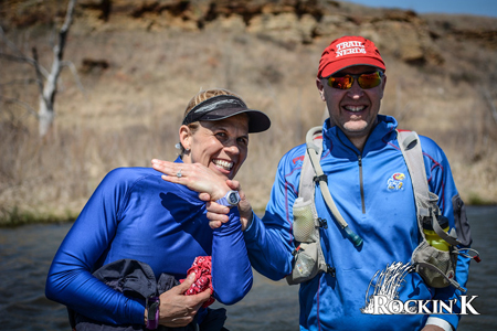 Photo of Elizabeth Stewart and Greg Burger at the Rockin K Trail Run.