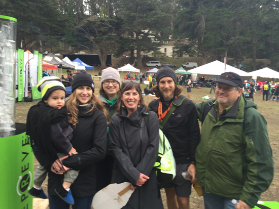 Photo of Nick Ludvigson and his family after his 50 Miler.