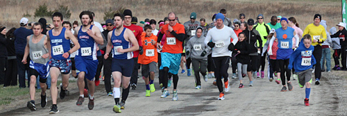 Photo of the start of the Rebel 5K Run on March 28, 2015.