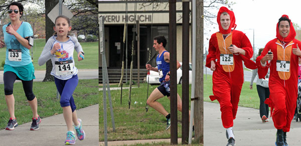 Scenes from the April 10th Crimson and Bloom 5K on the KU West Campus.