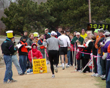 coming into the finish after43.5 miles