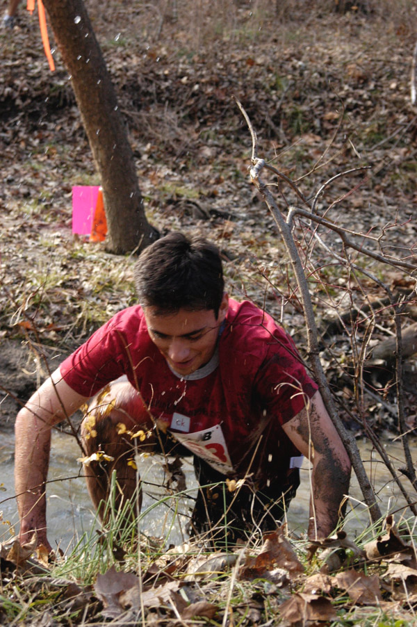 Ricardo Weigend (Monterey, Mex) gets muddy