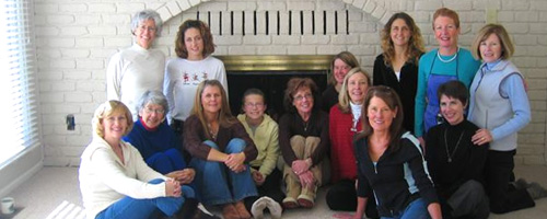 Photo of women runners at Sue Washburn's holiday party.