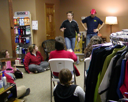 photo of Willie Lambert in his store during trail running clinic