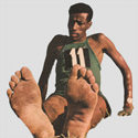 Photo of Abebe Bikila's feet.